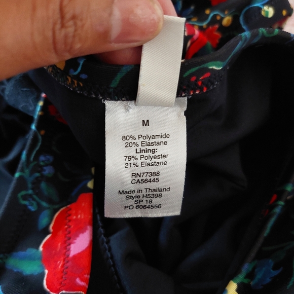J. Crew Factory Floral Halter Strapless One Piece Swimsuit Size Meduim - Picture 7 of 9